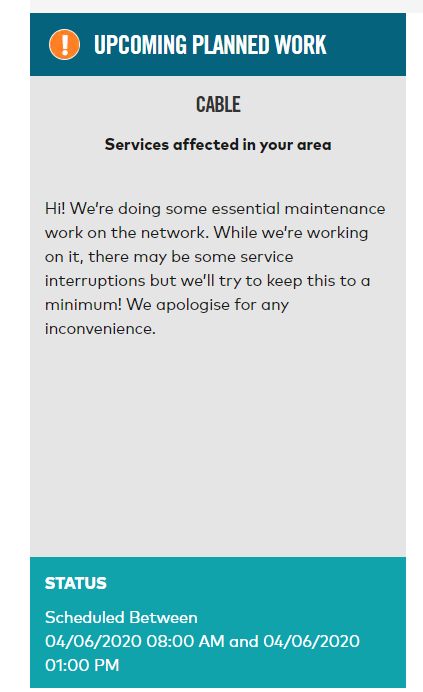 madsta_g's tweet photo. @Optus 'Planned' maintenance during peak business hours in 2100 except we received ZERO notification from you? 
Many people are still relying on being able to work from home. Poor form. https://t.co/zmlchql27p