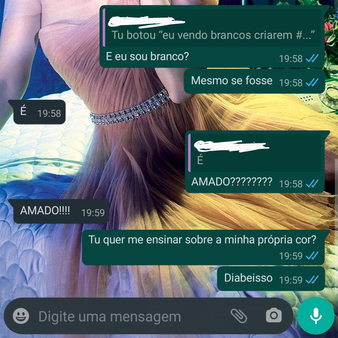 Tuliogmss's tweet image. Postei esse print no status hoje por conta dessa palhaçada da #whitesLivesMatter. Acabei de ser ensinado sobre a minha própria cor kkkkkkk, tô surpreso demais gente pq faz 18 anos que nasci e descobri hoje que eu sou branco kkkkkkk