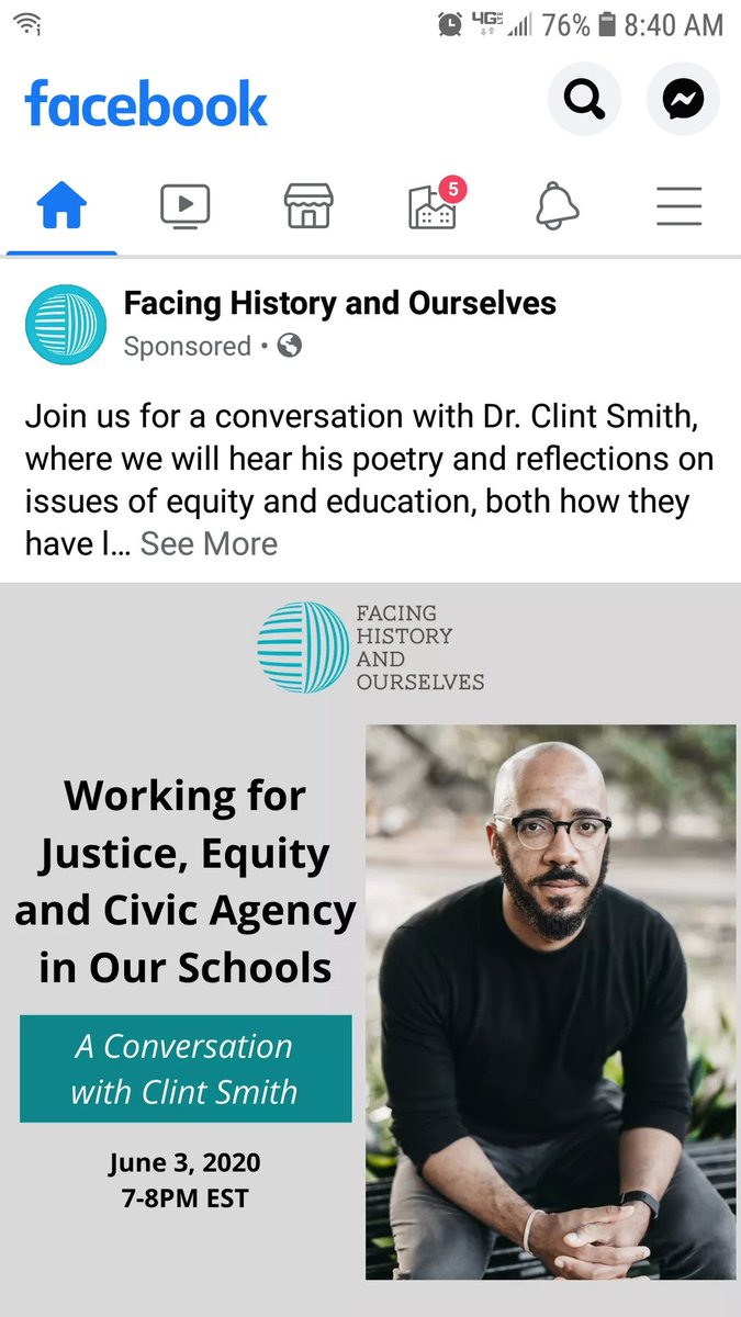 KArnoldTeaches's tweet image. Ready to learn with @ClintSmithIII and @facinghistory! #fhonline
