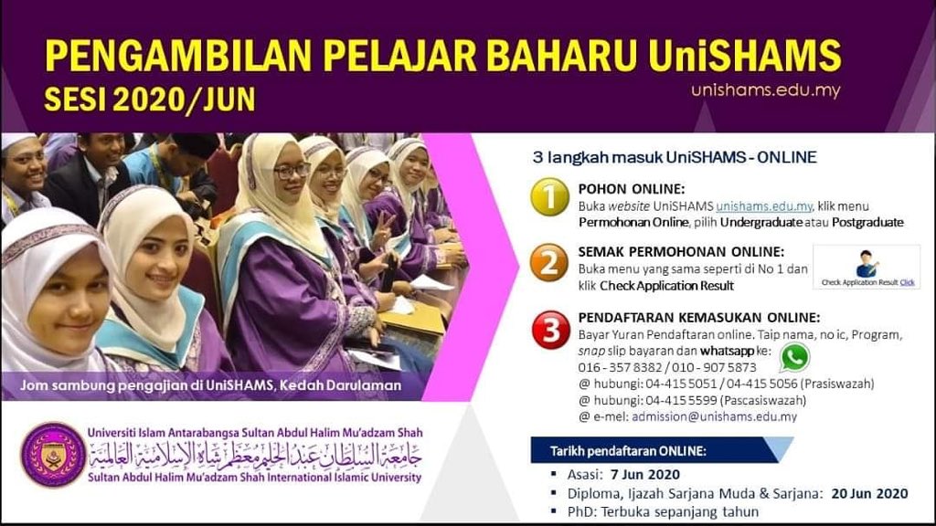 amwaymylife_'s tweet image. Ada yang tiada rezeki di UPU mungkin rezeki awak dekat Unishams 🌸 Asasi 7Jun2020. Asasi di Unishams ada biasiswa! Boleh hubungi untuk keterangan lanjut. 

3 Kursus
#Sains #Pengurusan #PengajianIslam