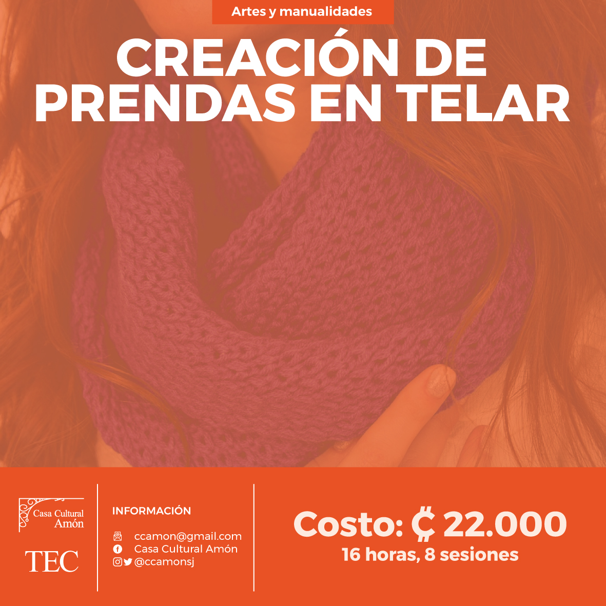 ¿Te imaginás crear tu ropa a tu gusto?

#AprendeEnCasa con nuestro curso de elaboración de prendas en telar. 

¡Estamos en matrícula!

Más información en: 
-ccamon@gmail.com
-Facebook: Casa Cultural Amón | Instagram y Twitter: <a href="/ccamonsj/">Casa Cultural Amón</a>
 
#CCAmón #TECcr <a href="/Teccr/">TEC Costa Rica</a>