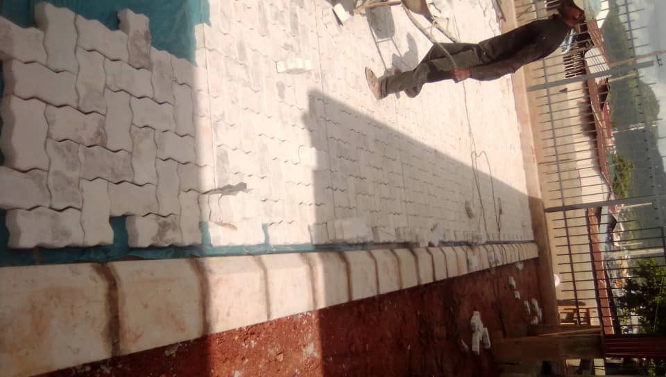 Rear view .. interlocking works and branding