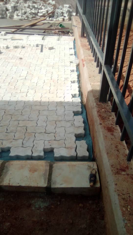 Rear view .. interlocking works and branding