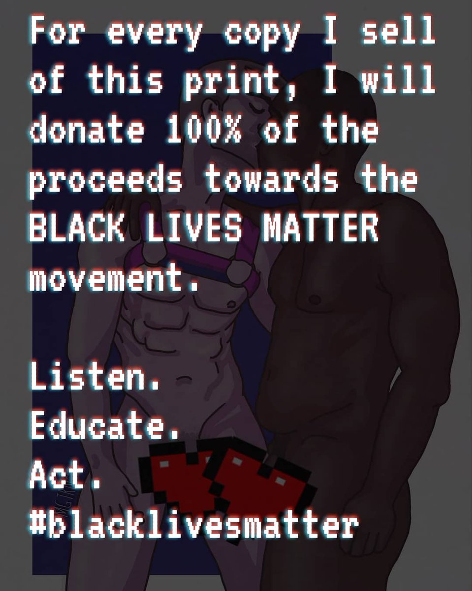 MGTRN1's tweet photo. I'm white cis &amp;female and I recognise my privilege. I don't wanna take up too much space on your feed so all I will say is this; for every copy I sell of this print, I will donate 100% of the proceeds towards the #BlackLivesMatter movement.

Listen. Educate. Act. https://t.co/LzWLJWWu5T