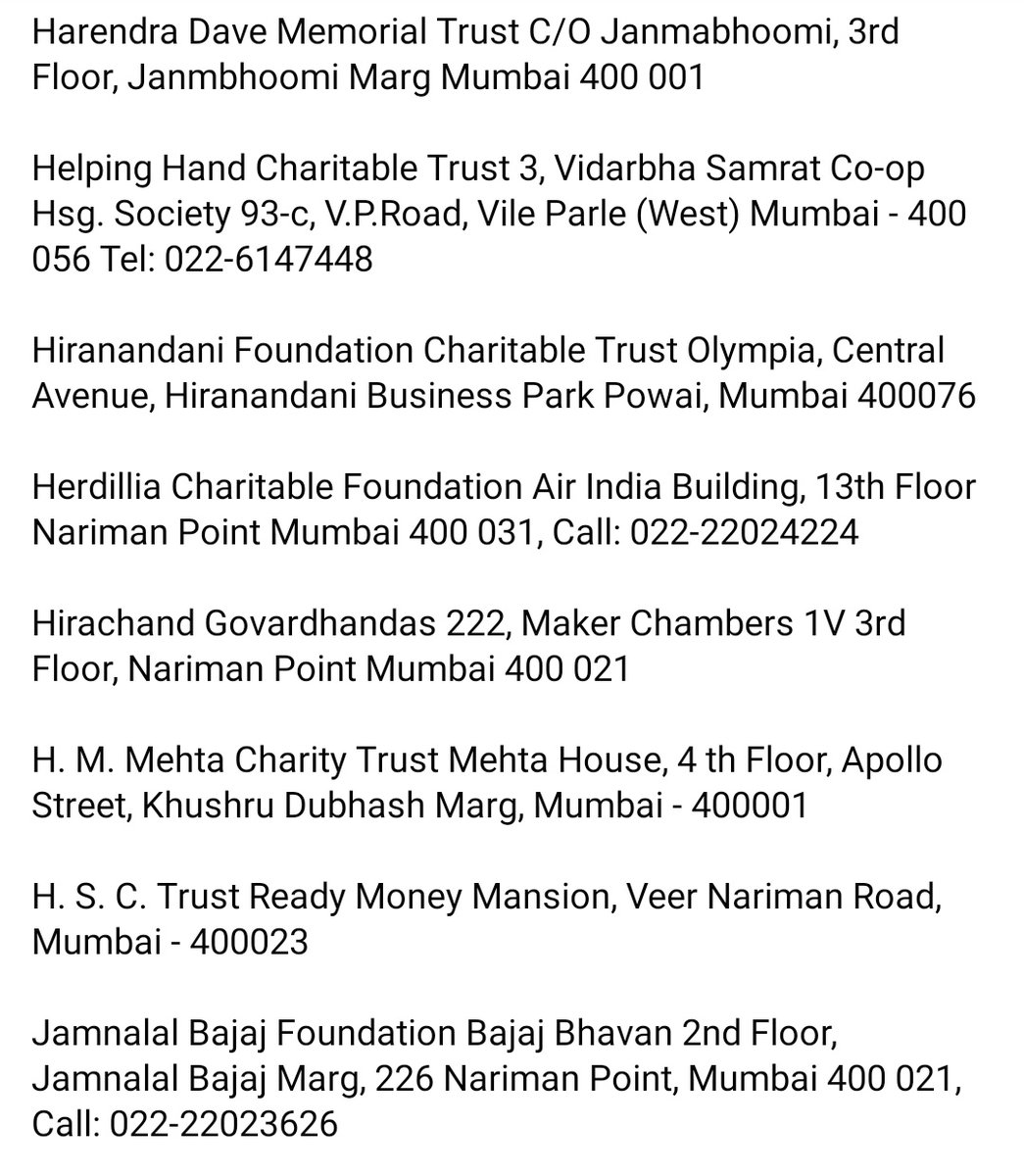 Contact information of trusts who provide MEDICAL FINANCIAL HELP or Support 
#helpline #mumbai #healthcare #Medicaid