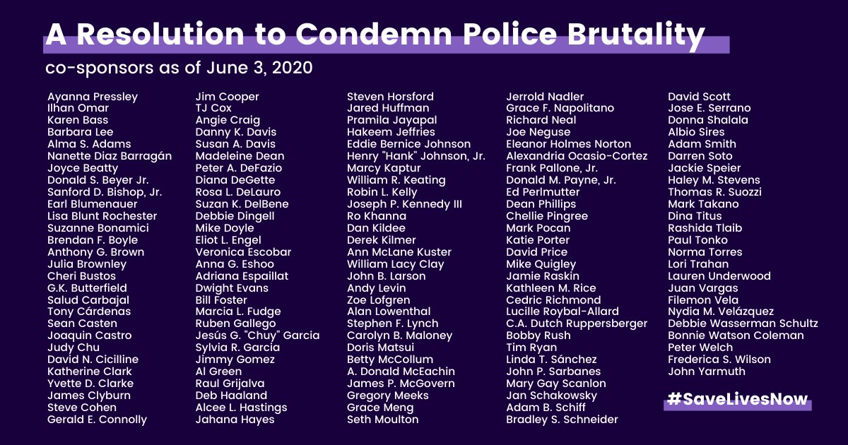 Ayanna Pressley Update Thanks To Your Advocacy Our Resolution Condemning Police Brutality Has Over 135 Co Sponsors As Of Today This Is Powerful It S Time For Congress To Bring This