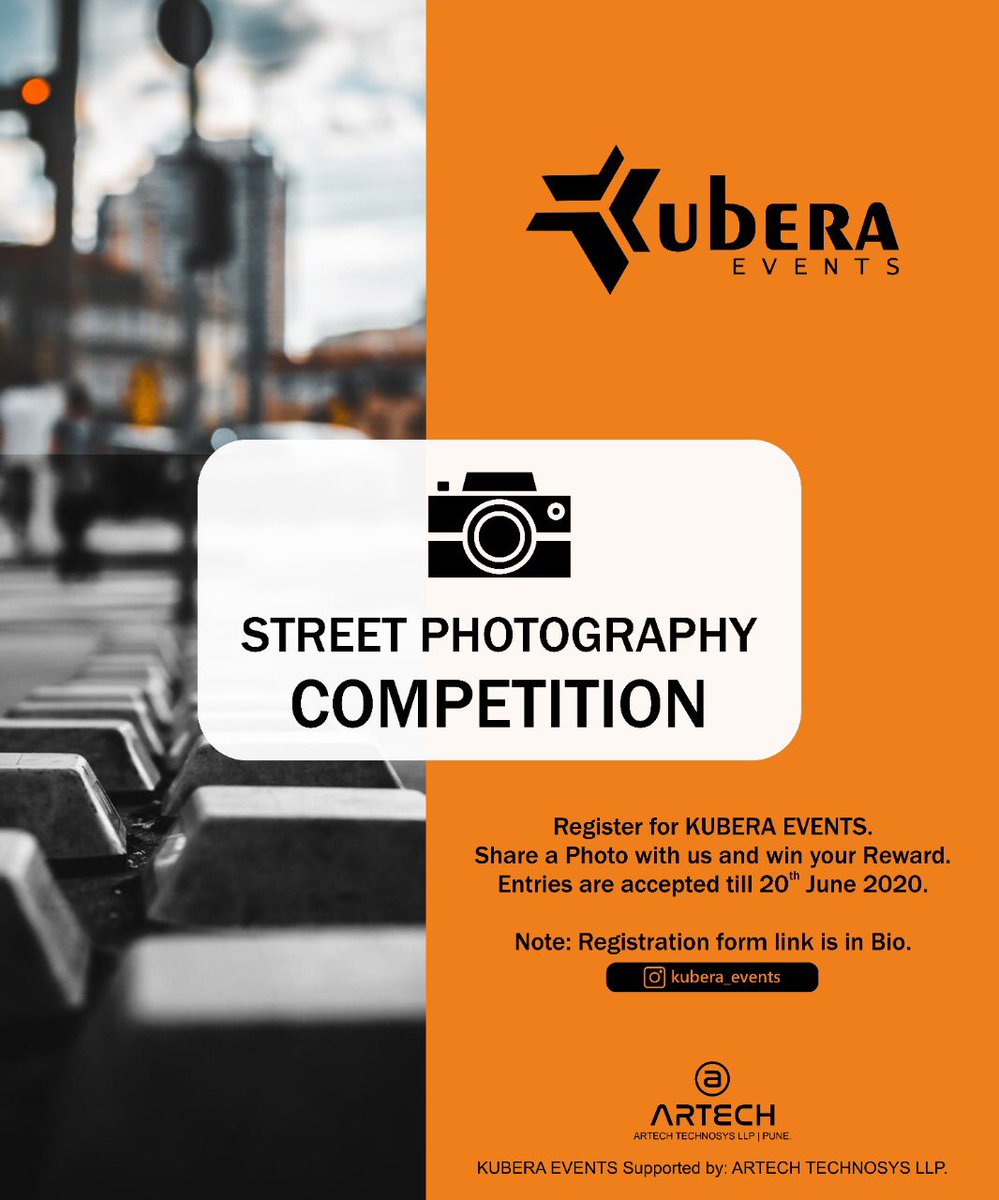 sharvi_96's tweet image. • STREET PHOTOGRAPHY Competition instagram.com/kubera_events?…

• Register with Just Rs. 30/- &amp;amp; Get Ready To Win🥇Rs. 1000 with Certificate &amp;amp; Much More...

• Registration Link :
forms.gle/rW6cRB9C9ei3Pw…

#kuberaevents #onlinevents #instaevents #photography #photographycompetition