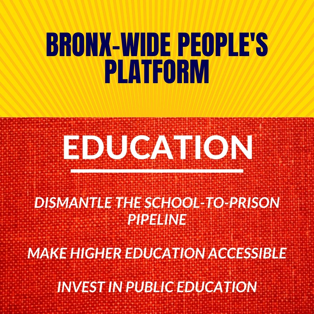 SBU_POWER's tweet photo. Bronx youth have collectively develop our #BronxWidePeoplesPlatform. We want all Candidates seeking to represent us to fight for a The Bronx Peoples Platform #PoliceFreeSchools #endtheSTPP #BronxPower #PeoplesDistrict15 #Accesstocollege #endschoolpushout https://t.co/2OC5BGp8hb
