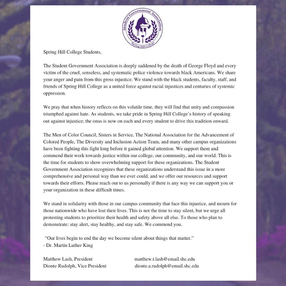 Your Student Government Association is praying for an end to the racial injustices shown across the nation. Badgers, we are here for you, we support you, and we stand with you.