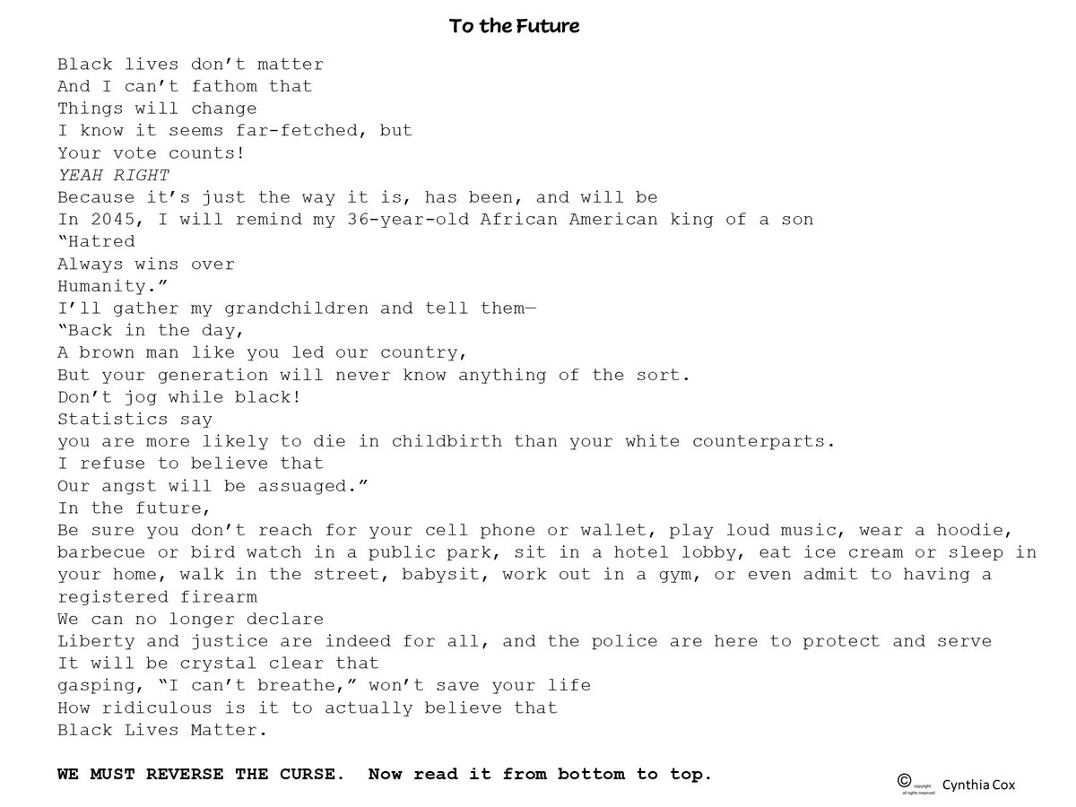 Cynthia Cox (@tagyoureitcox) on Twitter photo Long ago inspired by "The Lost Generation," I finally got it out because words are my tears. Read until the end and please share <a href="/KeishaBottoms/">Keisha Lance Bottoms</a> <a href="/KillerMike/">Killer Mike</a> <a href="/Tip/">T.I.</a> <a href="/BarackObama/">Barack Obama</a> <a href="/NAACP/">NAACP</a> <a href="/Blklivesmatter/">Black Lives Matter (BLM)</a> #blacklifematters Long ago inspired by "The Lost Generation," I finally got it out because words are my tears. Read until the end and please share <a href="/KeishaBottoms/">Keisha Lance Bottoms</a> <a href="/KillerMike/">Killer Mike</a> <a href="/Tip/">T.I.</a> <a href="/BarackObama/">Barack Obama</a> <a href="/NAACP/">NAACP</a> <a href="/Blklivesmatter/">Black Lives Matter (BLM)</a> #blacklifematters