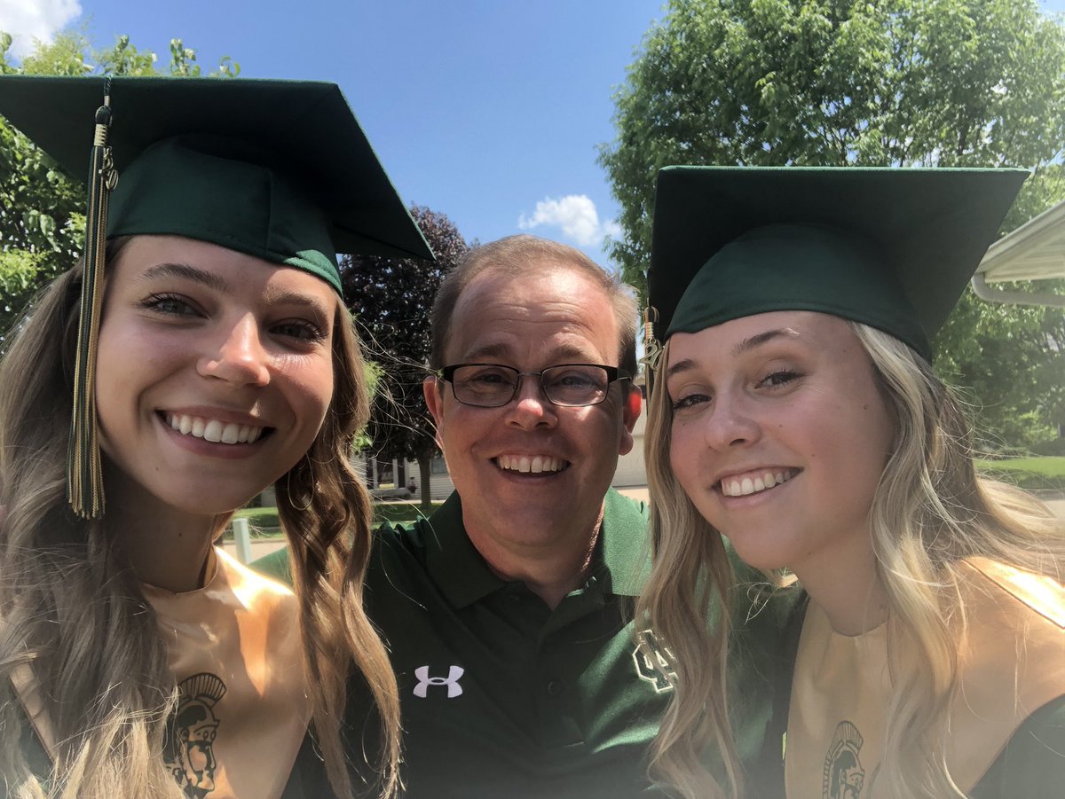 leib_rick's tweet photo. It’s almost that ⏰! A proud Dad, teacher, coach, &amp; STUCO advisor of @OshkoshNorthHS! Congrats @emma_leib &amp; @lydia_schloskey! #Graduation2020 https://t.co/SV0nrNjT9b