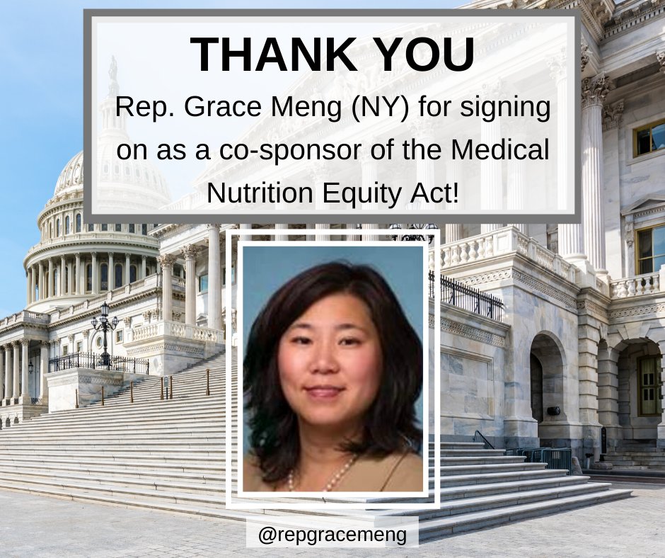 NPKUA_Info's tweet photo. BREAKING NEWS: @RepGraceMeng has signed on as co-sponsor of the Medical Nutrition Equity Act. We now have 66 co-sponsors! If you would like to advocate for HR 2501, visit https://t.co/hrQcEcjJm9 to send a message to your Reps urging them to sign on as co-sponsors! https://t.co/OEfuOTIgfO