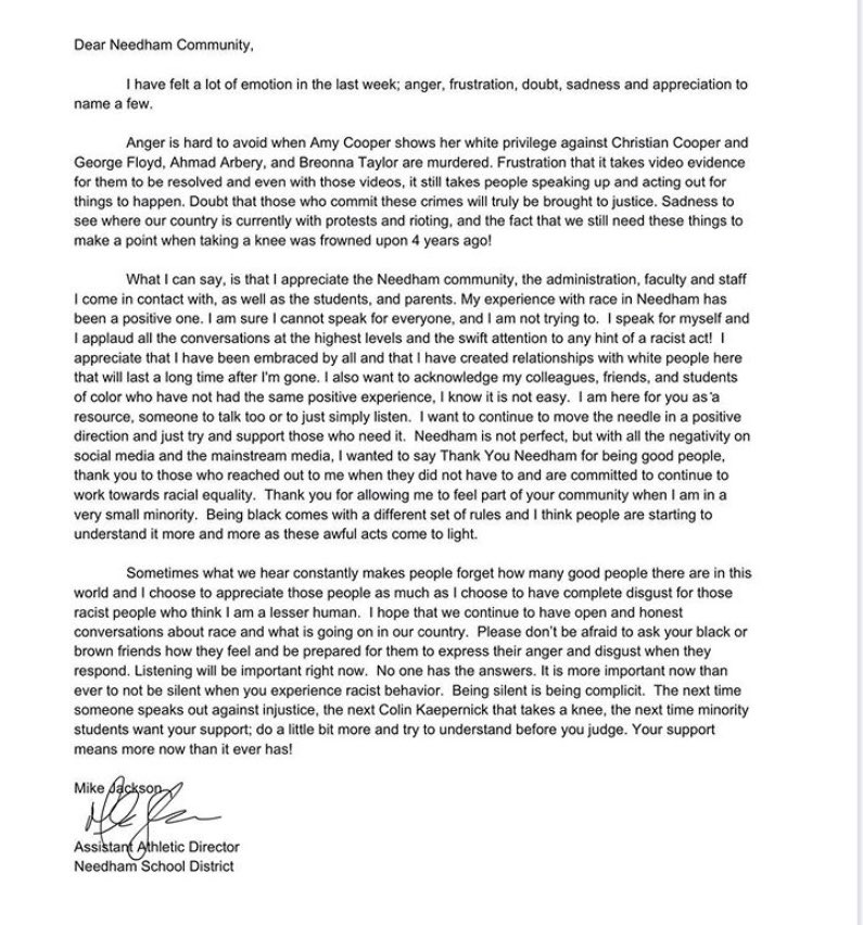 Our guy, one of our *many* “assistant” coaches, put this thoughts into words and I couldn’t be more proud to be a part of the Needham basketball community than I am today. One of the best people I’ve ever met. We love you, “Mr. Jackson! “