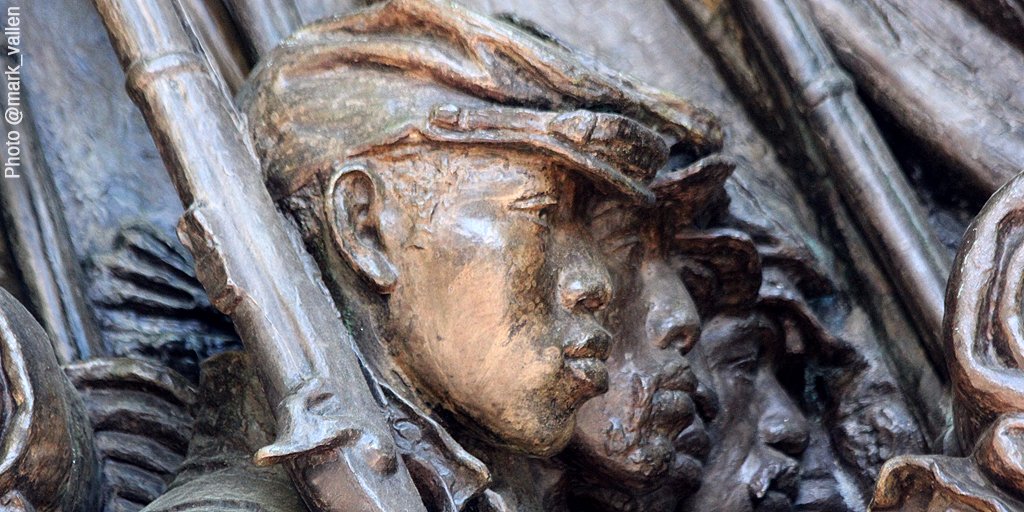 mark_vallen's tweet photo. Who will tell the ghosts of the #AfricanAmerican #54thRegiment—those #BlackAmericans who fought #Confederates in hand to hand combat—that the #Shaw54thRegimentMemorial at #BostonCommon, the monument to their bravery, was defaced with #BlackLivesMatter graffiti—who will tell them? https://t.co/9sIMhdJGM5