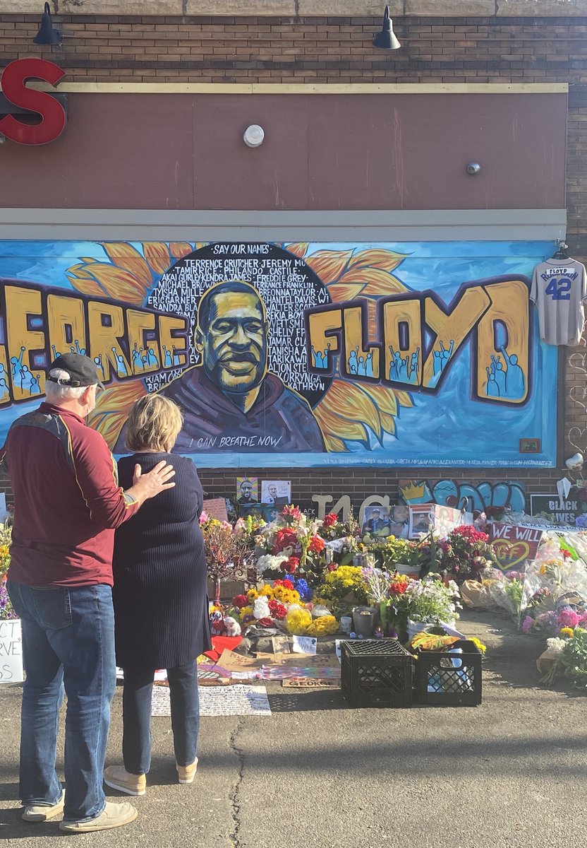 I laid flowers at George Floyd’s memorial this morning. As a former high school history teacher, I looked up at the mural of George’s face painted above and I reflected on what his death will mean for future generations.