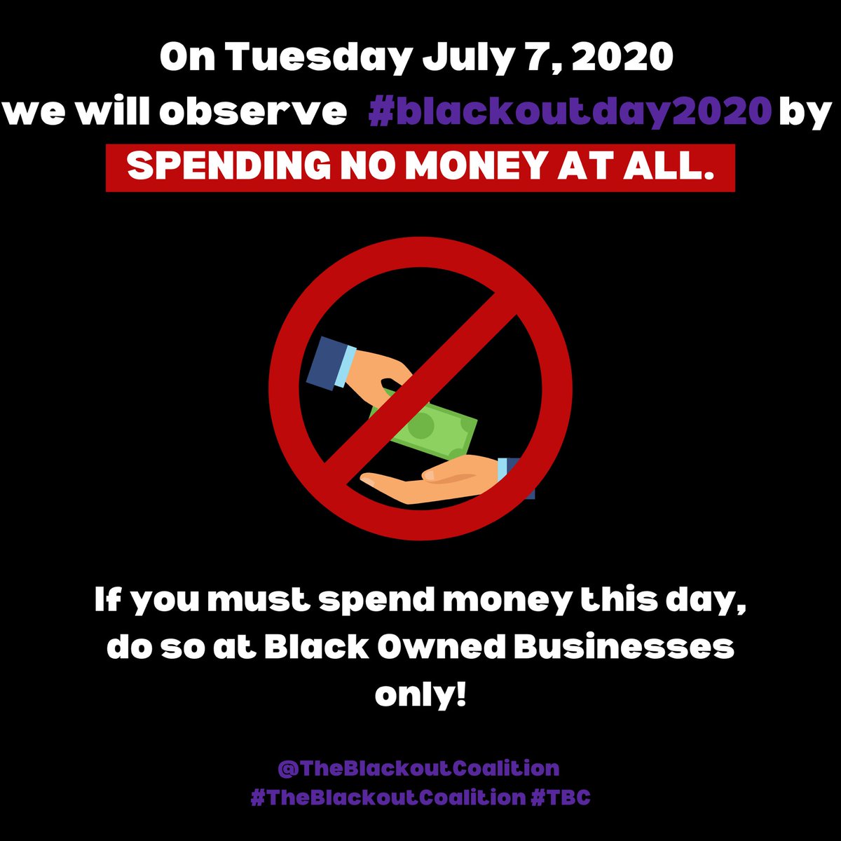 TheBlckoutCo's tweet image. WE MUST SUPPORT OUR PEOPLE TO RECLAIM OUR POWER! #BlackOutDay2020