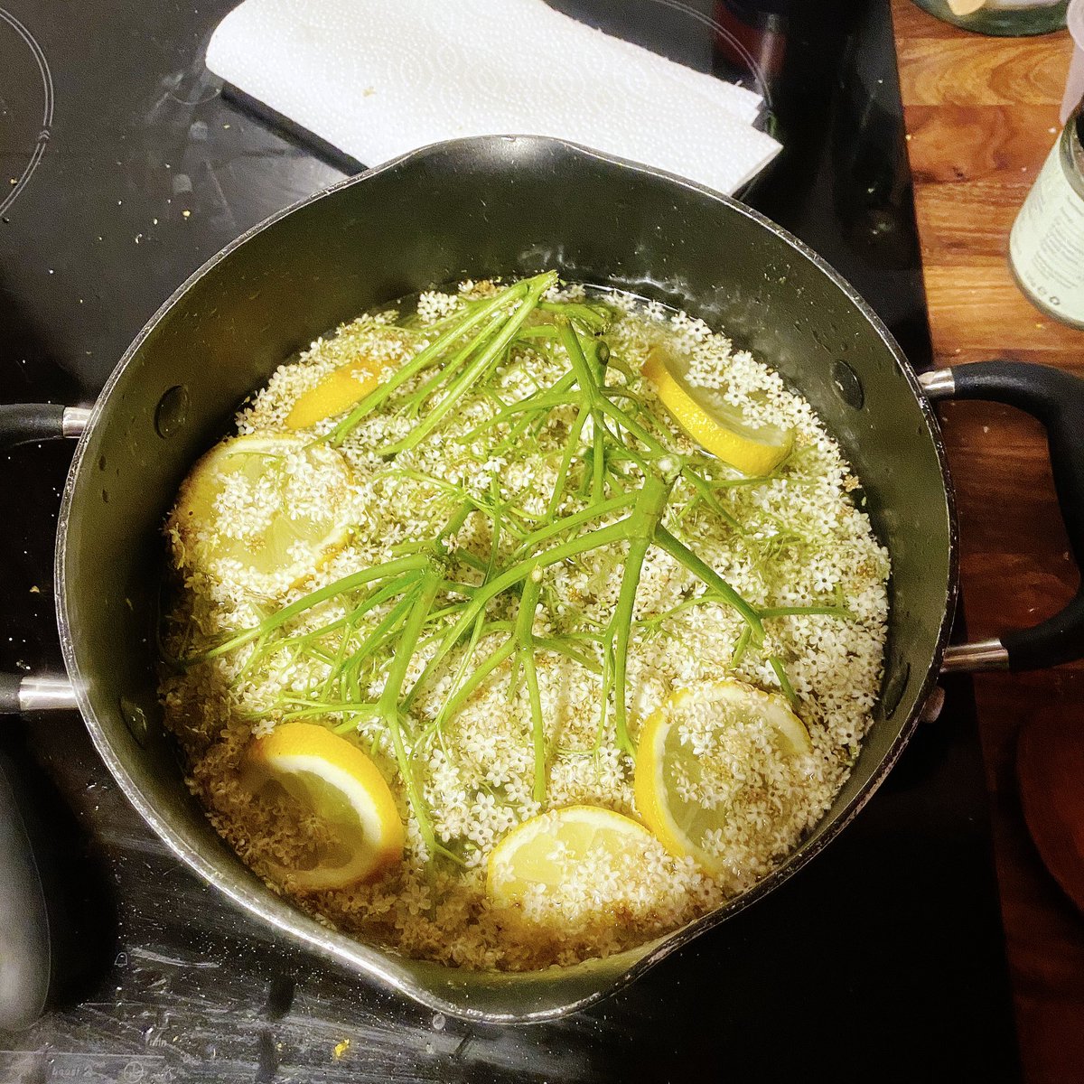 Making elderflower cordial!(Although that might only make me smile so much because of this post...  https://theotherlivvy.com/2020/05/24/sinful-sunday-elderflowers/)