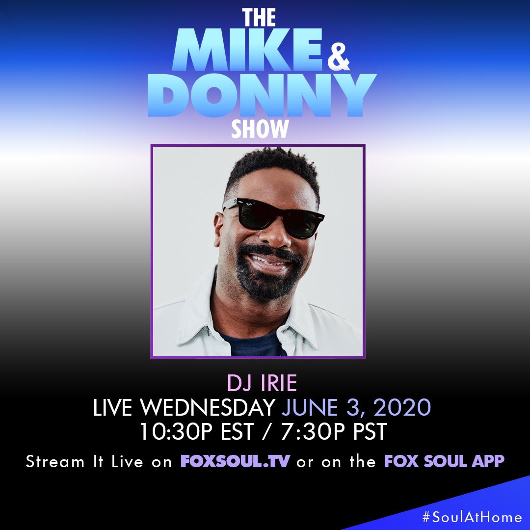 IrieEvents's tweet image. Catch @IRIE live on the Mike &amp;amp; DONNY Show tonight 730PT/1030ET on fox soul.tv or on the foxsoul app #irie #irieevents #foxsoul