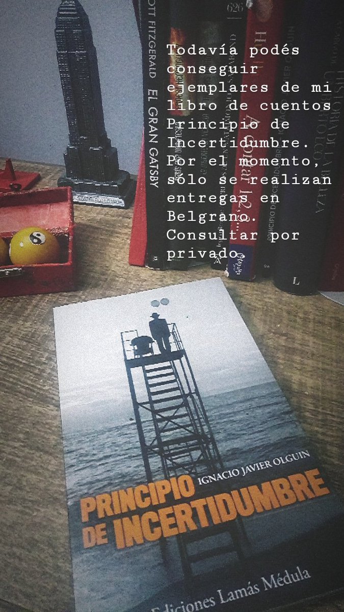 EscapeFromBA's tweet image. Todavía podés conseguir ejemplares de mi libro de cuentos Principio de Incertidumbre. Por el momento, sólo se realizan entregas en Belgrano. Consultar por privado.