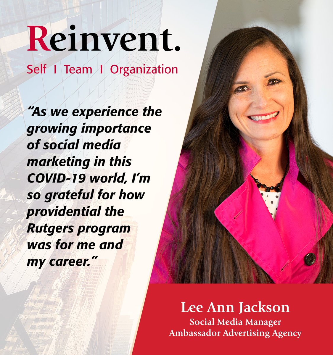 RBSExecEd's tweet photo. ⭐️ RBSEE Alums featured in our Spotlight Series ⭐️ 
Our June spotlight is now available and features @LeeAnnJackson, a Social Media Manager for Ambassador Advertising Agency. 

Check it out!  https://t.co/tilFwdP04I https://t.co/gUKuGnyqVC