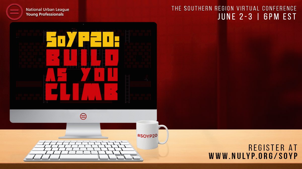 Join Us, join us! The National Urban League Young Professionals Southern Region will host the inaugural SoYP Virtual Conference. This premiere experience has been curated to deliver the perfect blend of education, service, fun, networking and prizes!

#SoYP20 #MightySouth #NULYP