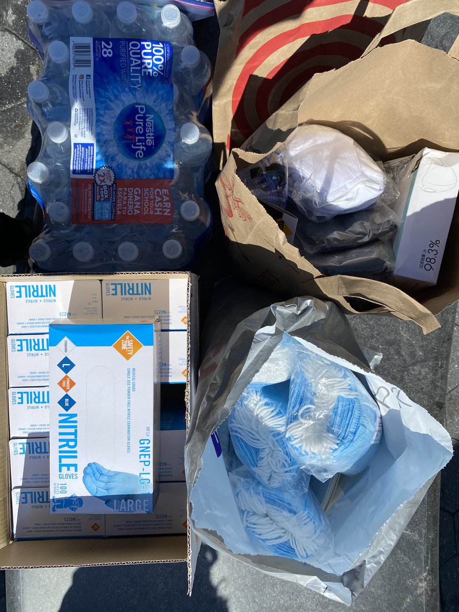 <a href="/ppe2nyc/">PPE 2 NYC</a> <a href="/mericien/">Roselaure Mericien</a> demonstrating such extraordinary generosity in donating PPE to the protestors. we are now able to hand out masks, gloves, food, and water. thank you so so much ✌🏼 #NYC #nycprotest #JusticeForGeorgeFloyd #BlackLivesMatter