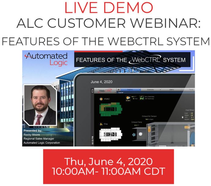 autoctrls's tweet image. Automated Logic is hosting a Live Demo of the Features of the WebCTRL System, tomorrow, June 4th. Visit the link to register!
register.gotowebinar.com/register/33169…