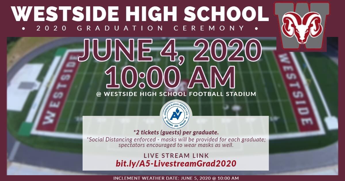 AndersonFive's tweet photo. Seniors: tomorrow is the big day. #GRADUATIONDAY!

‼️ what you need to know:
https://t.co/exvtAQs3Ne

🎥 live streaming:
https://t.co/kAqr3pQml6

#andersonpublicschools #vision5 #hailtl #rollrams #a5seniorstrong #classof2020 

🎉🎓
@TLHanna_Sports @Westside_A5 https://t.co/MK4xHAz1Gb