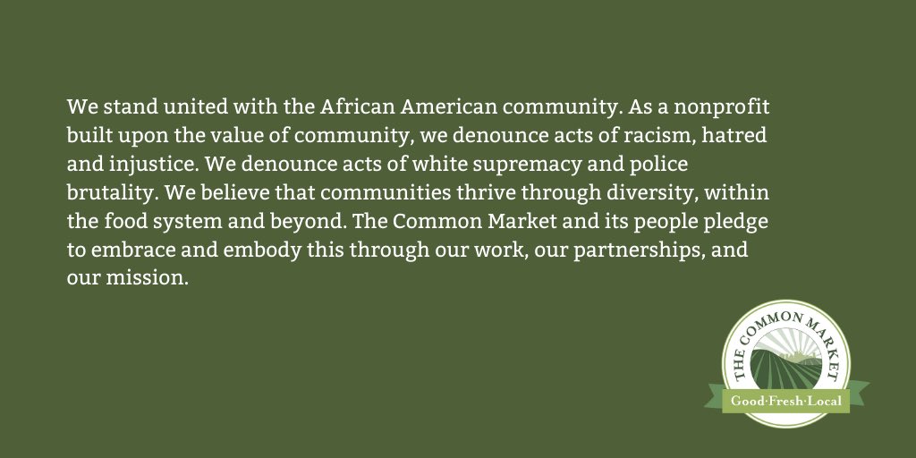 CommonMkt's tweet photo. To the African American community: we stand in solidarity. We are committed to creating and being a part of the change. #BlackLivesMatter https://t.co/8tJzRWnSru