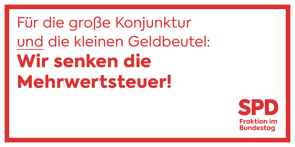 Der #Koalitionsausschuss hat vereinbart, die #Mehrwertsteuer bis Ende des Jahres von 19% auf 16% bzw. von 7% auf 5% zu senken. Rolf #Mützenich: "Das kurbelt die Konjunktur an und hilft vor allem Menschen mit kleinem Geldbeutel."