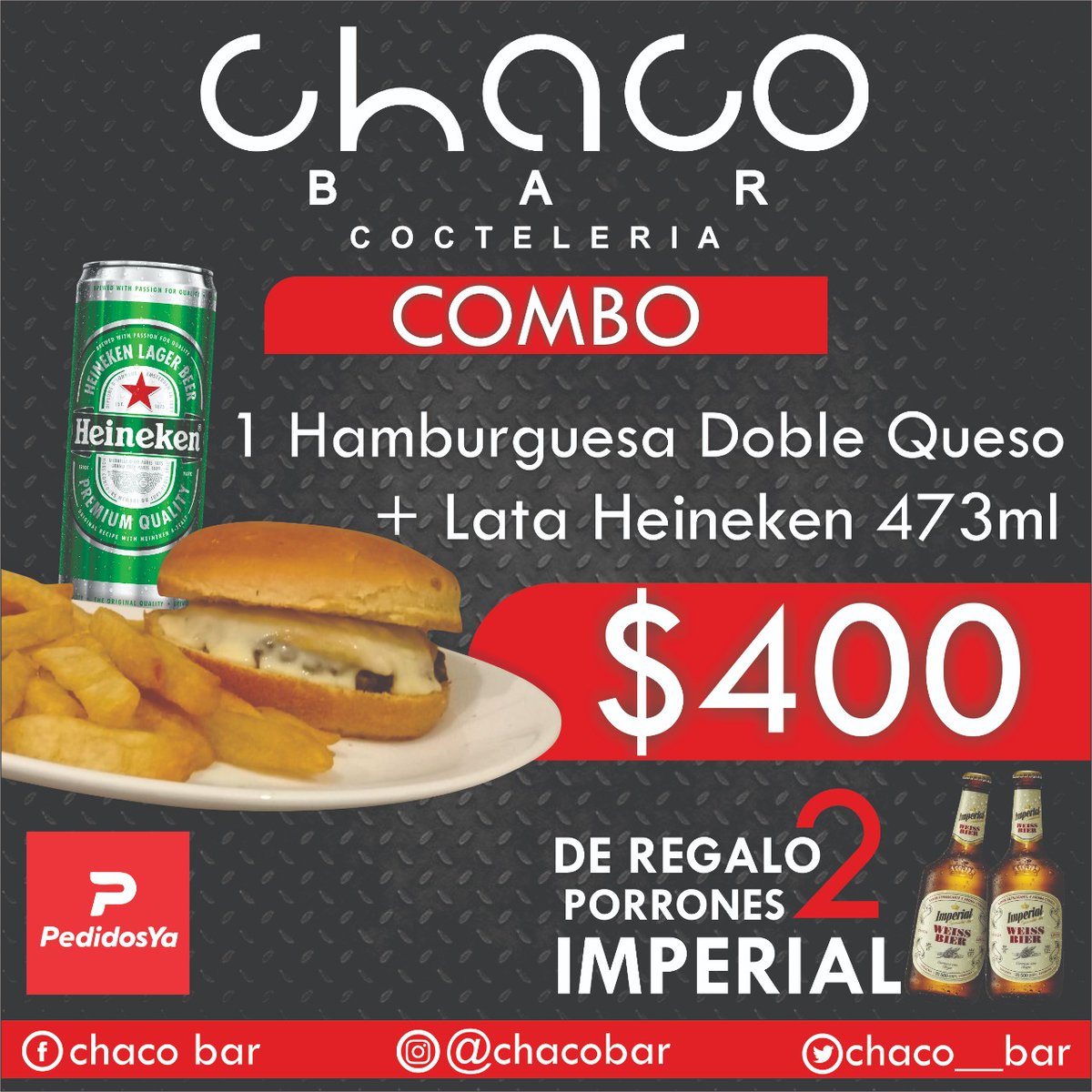 chaco__bar's tweet photo. Promo @chacobar + @heineken_ar exclusiva de @pedidosya .
.
.
#chacobar #coctelbar #cocteleria #caballito #9años #nueveaños #lamejorbarradecaballito #lamejorbarra #heineken #pedidosya #comboheineken https://t.co/LNcIo4ZkCn