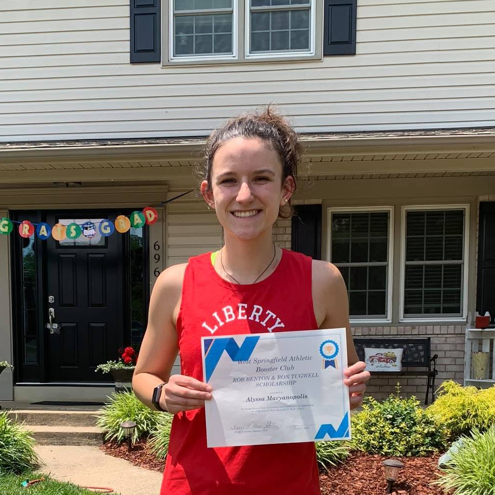 Our third senior to be awarded the Ron Benton &amp; Rob Tugwell Booster Scholarship is Alyssa Maryanopolis! Alyssa will be attending Liberty University!  Congratulations! <a href="/M12_gk/">Alyssa Maryanopolis</a> <a href="/wshsfh/">Spartan Field Hockey</a> <a href="/wstrackandfield/">West Springfield T&F</a> <a href="/LibertyFH/">Liberty Field Hockey</a> <a href="/Wshs12thMan/">WSHS Student Section</a> #SpartanPride #WSHS #classof2020