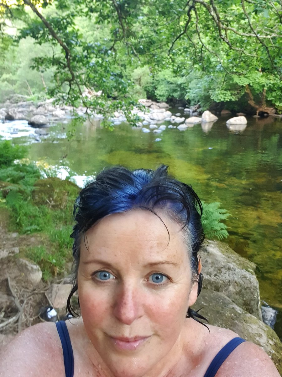 DollyLemon68's tweet photo. Wonderful #socialdistanced swim at Sharrah Pool last night with godson and his mum @JoCurtis9. An hour's hike to get there, and another hour back but so worth it.
#nightswimming #wildswimming #riverdart #sharrahpool https://t.co/xIwukKTFzx