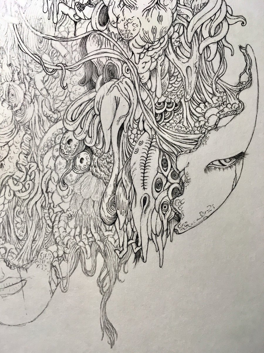 ペン画 #細密画