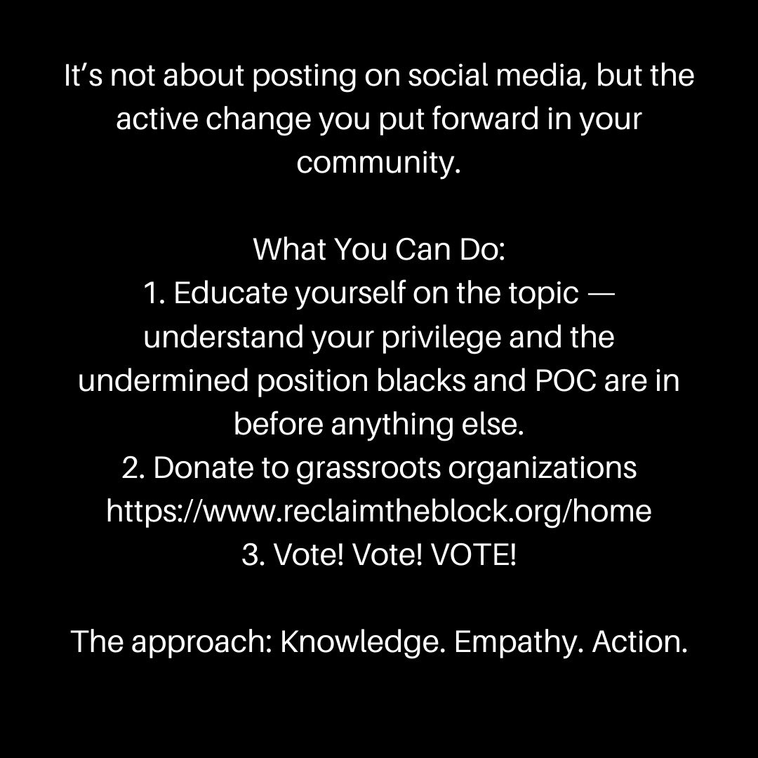 As an organization, we are coming together to support the BLM movement. This link provides various resources on how you can take part in the fight, with us, to help put an end to systemic racism and achieve equality regardless of skin color. blacklivesmatters.carrd.co