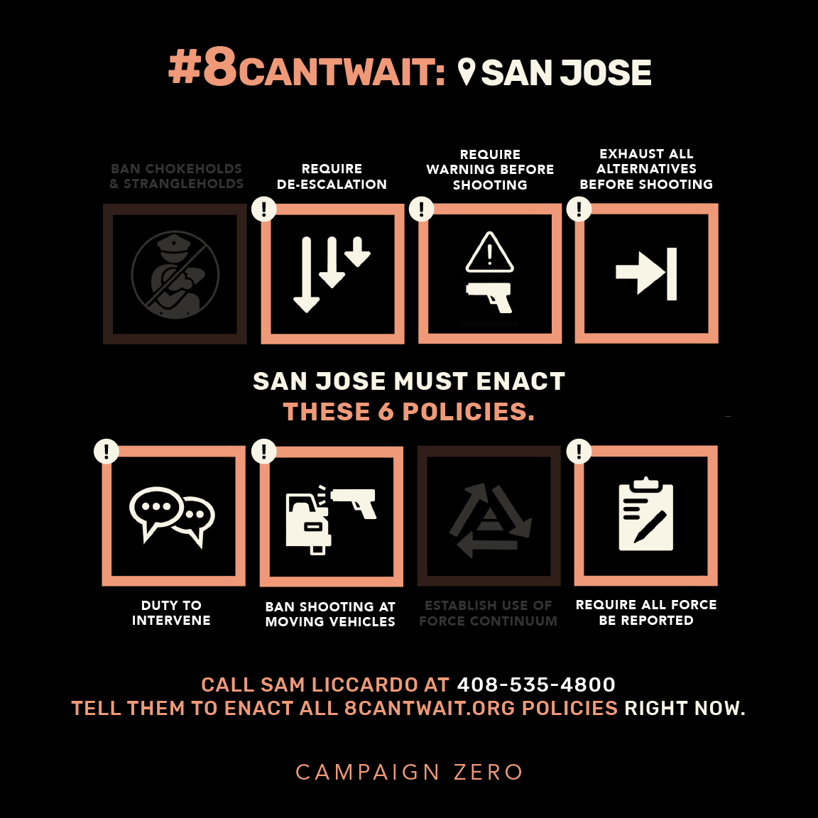 DWYango's tweet photo. Dear Mayor @sliccardo - sign the https://t.co/ReNdZ1JIz9 now. I also call on you to enact 6 of the 8 @8CANTWAIT changes in San Jose. @ObamaFoundation #8CantWait Do the work. Be the change. https://t.co/tlwA0sbZLj