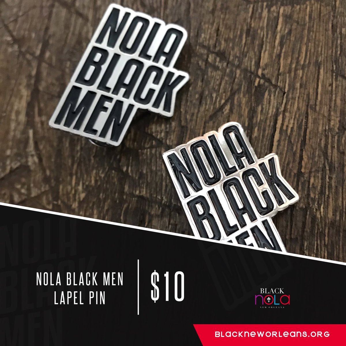 NOW AVAILABLE - NOLA BLACK MEN LAPEL PIN | $10 
blackneworleans.org

#LiveLikeTheLocals #NOLABlackDollars #nolablackbusiness #neworleansblackbusiness #neworleansblackbusinesses #NewOrleansBlogger #NewOrleans #BlackNewOrleans #BlackNOLA @blacknola