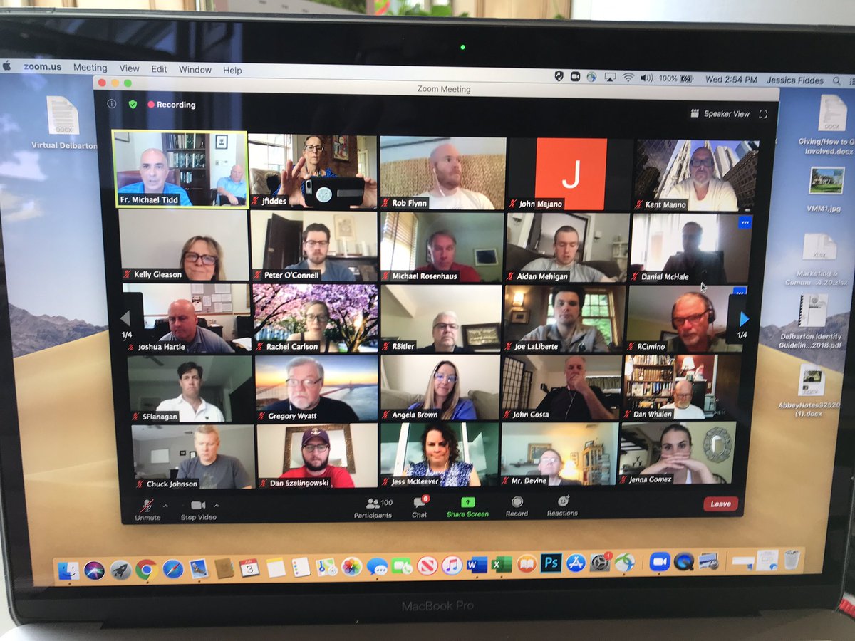 Delbarton's tweet photo. Classes ended for the year at 1:45 today, and 15 minutes later Fr. Michael hosted a sharing session with one hundred @Delbarton educators and staff members. #delbartonTOGETHER #virtualdelbarton #summerbreak https://t.co/2uXOjVmZ6v