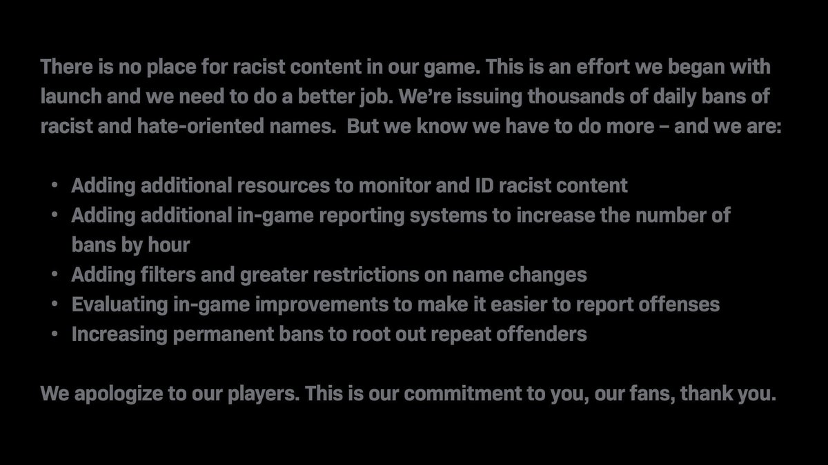 Breaking: Infinity Ward is taking major steps to remove racist Activision ID user names, adding new tools in game to report names that are inappropriate: