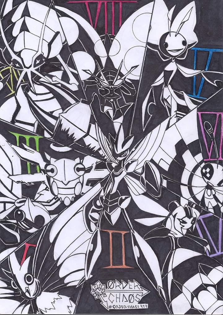 OrderXchaoS_Art's tweet image. Supongo que toca subir este dibujo. Es de mi tipo bicho favorito de cada generación,lo hice para un concurso de dibujo de pokemón, hace mucho,  por lo que vi, fue el que mas likes tuvo, eso me hace creer que valio la pena le esfuerzo
#pokemon #bugtype #bug #tipobicho #tradicional