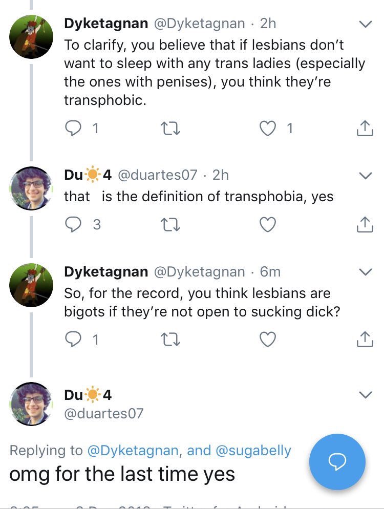 exclusive same-sex attraction (so homosexuality itself) is "transphobic;” that lesbians/gay men must accept str8 men as lesbians & str8 women are gay men, incl having sex w/ them, IOT respect their "gender identity;" that said str8 ppl belong in our spaces. This is absurd. 9/9