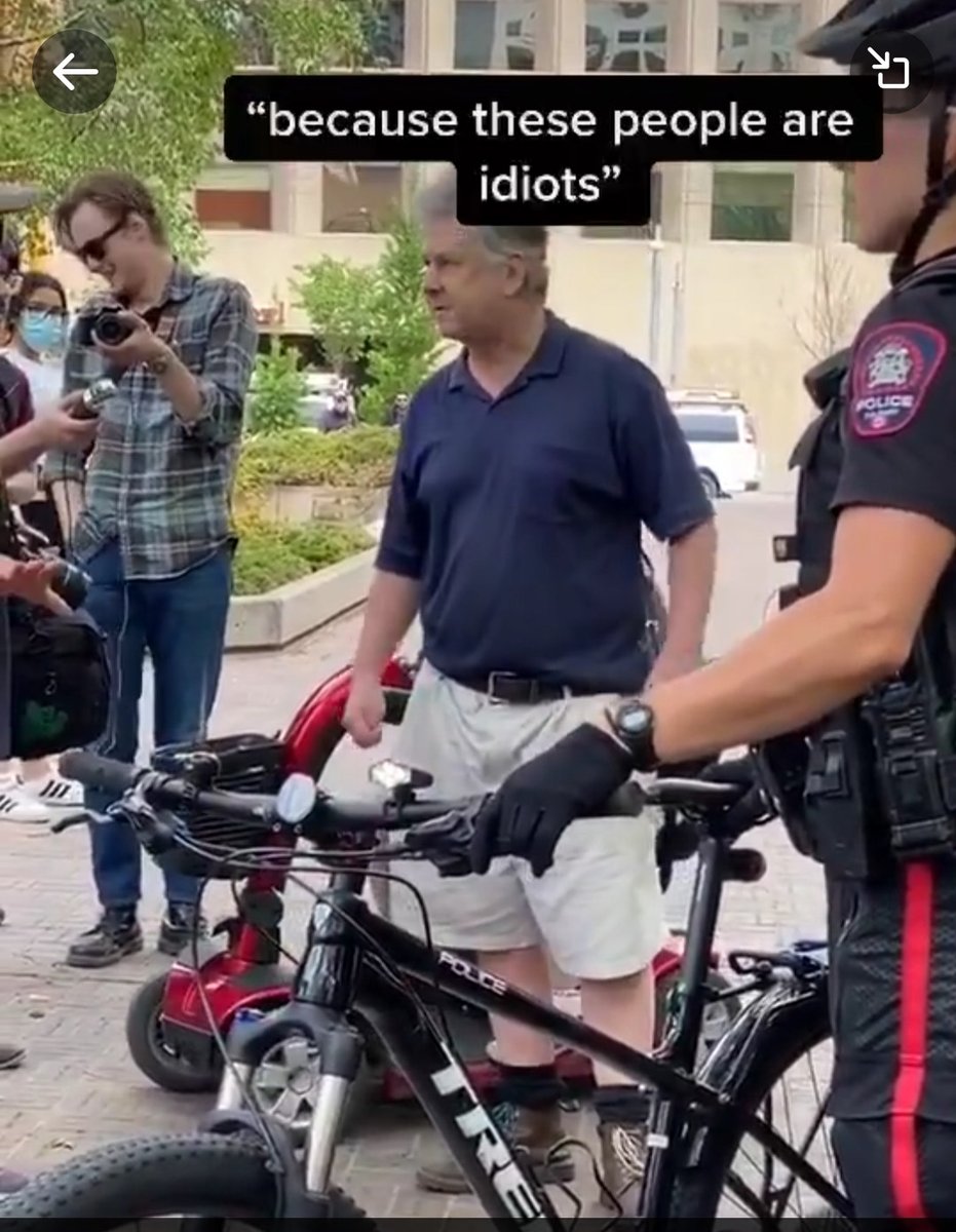 Purge321's tweet image. Calgary man against the #BlackLivesMatter protest in Calgary on Monday, says "All these people are Idiots" 

#yyc #calgaryprotest