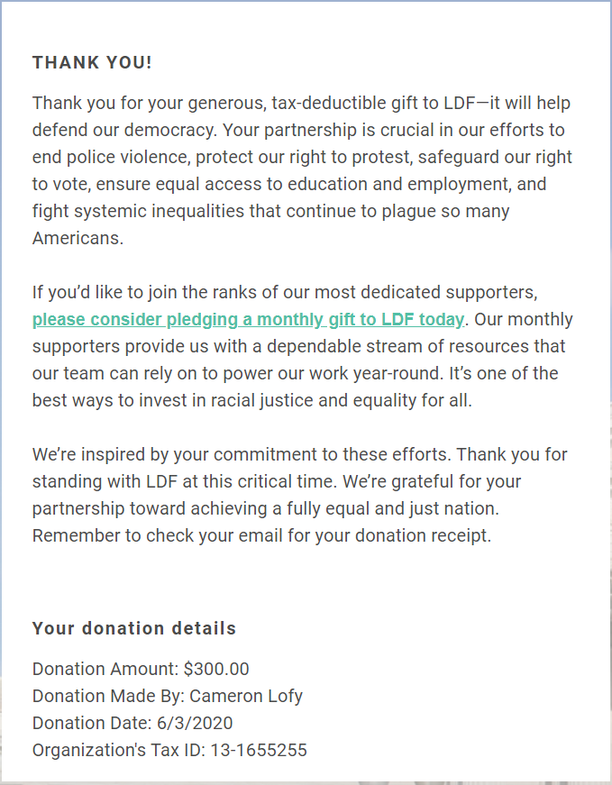 CameronLofy's tweet photo. @nathanfielder Here's our donation! https://t.co/RunQdcHN1B