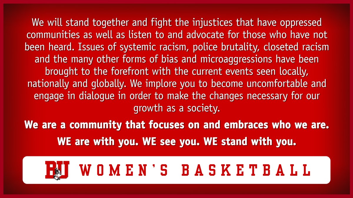 TerrierWBB's tweet photo. A statement from the Boston University Women’s Basketball student-athletes and staff. https://t.co/VzSDqFha0J