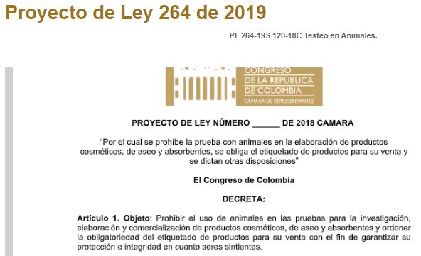 Invitamos a todos los senadores a Debatir y Aprobar el proyecto de Ley 264/19, Queremos beneficio humano sin sufrimiento animal. Queremos un mundo sin violencia y ser el primer país de Sudamérica sin testeo en animales es el primer paso #CosmeticosSinCrueldadAnimal