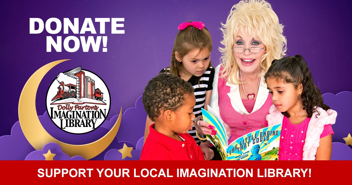 Let’s Pass It On! Support the Imagination Library in your community - Donate Online and help put more books in the hands of more children. bit.ly/3cwJikY  #DollysLibrary #BookLady