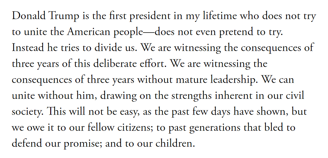 NumbersMuncher's tweet photo. James Mattis brings the fire against Trump: "We must reject and hold accountable those in office who would make a mockery of our Constitution."

Waiting for the Trump tweetstorm on this one tonight... https://t.co/XKmTFtdzWn