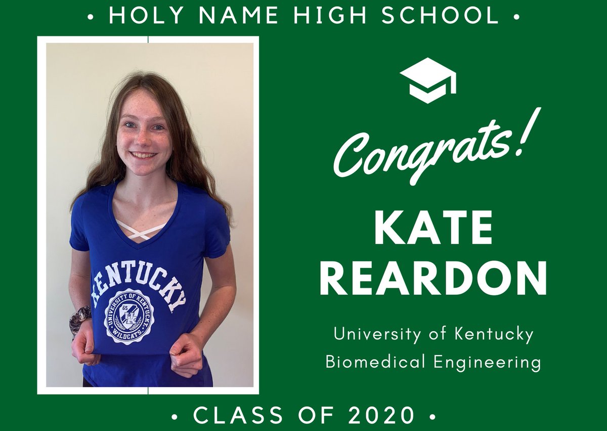 Holy Name High School Senior Spotlight: Kate Reardon

Kate's favorite moment as a Namer was "getting 'Namer High Fives' in the hallway after I was named a National Merit Semifinalist."

Congratulations, Kate! To read more about her, visit holynamehs.com/wp-content/upl….