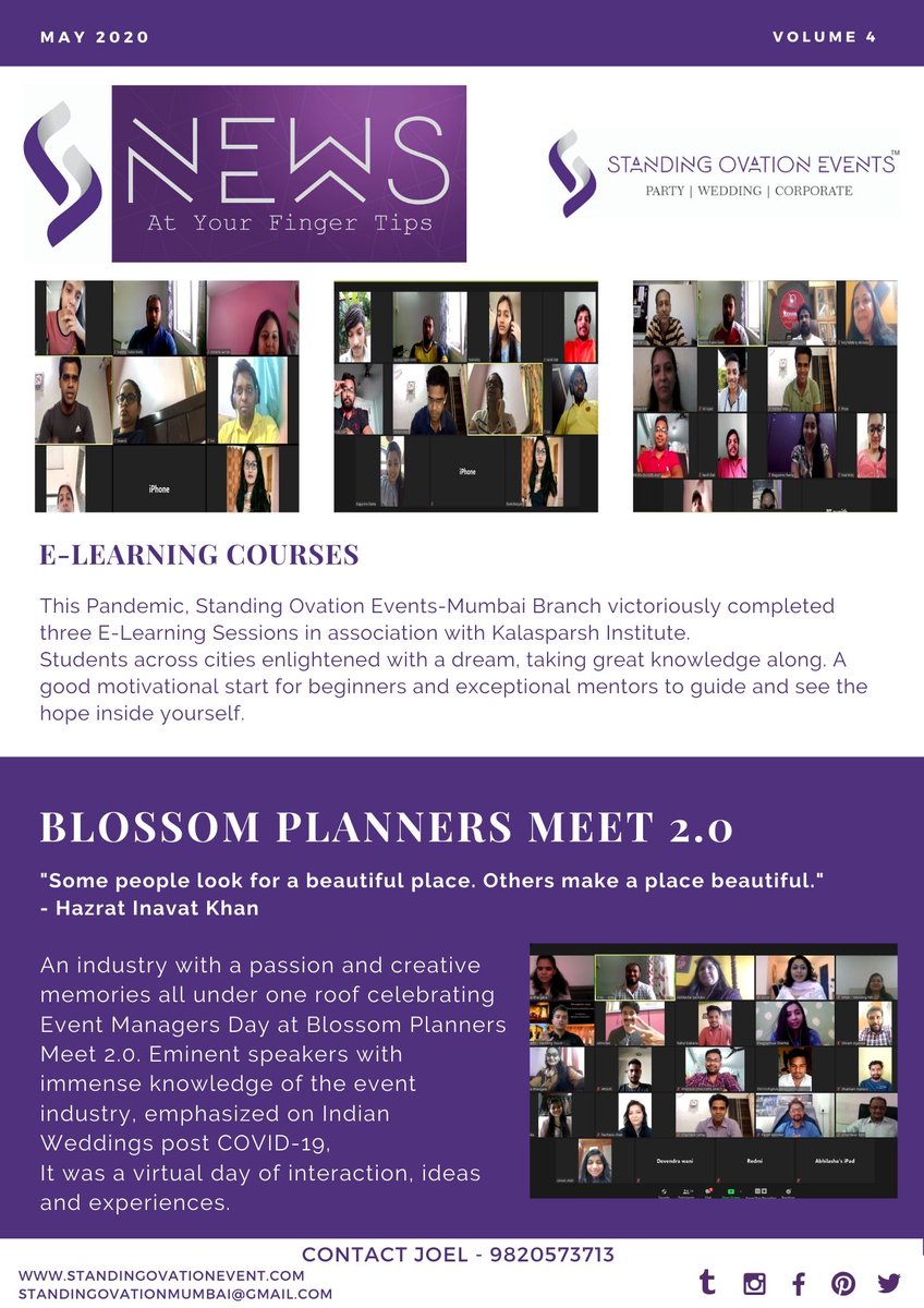 SOeventsmumbai's tweet photo. Newsletter | May 2020 | Standing Ovation Events
#standingovationevents #soeventsmumbai #standingovationweddingandevents #partyevents #weddingplanning #corporateevents #newsletters #may2020 #eventplanners #eventorganisers #eventmarketing #eventprofs #b2bevents #eventblogs https://t.co/06EKNDfnl4