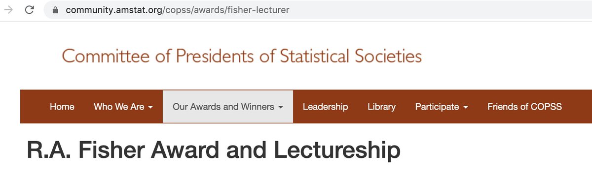 There is a very prestigious award in stats called the Fisher lecture. I am on the award committee, and I’m embarrassed to say that until a few days ago, I hadn’t thought this through: like many people, when I thought Fisher, I thought “Fisher information”, not eugenics. 6/